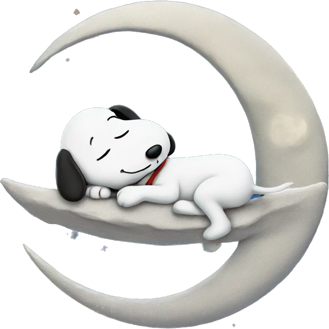 Snoopy sleeping in the moon emoji