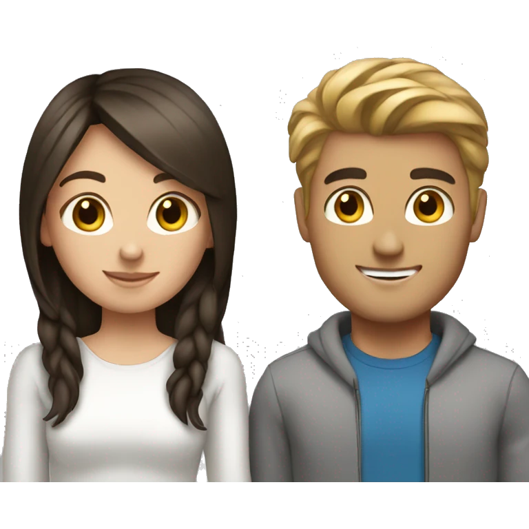 Fit white boyfriend and brunette girl emoji