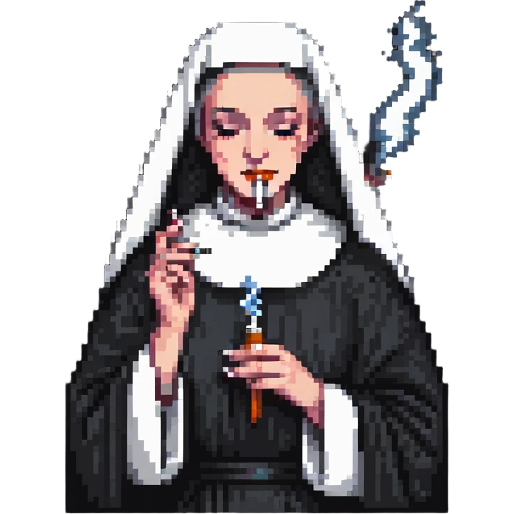nun smoking a cigarette emoji