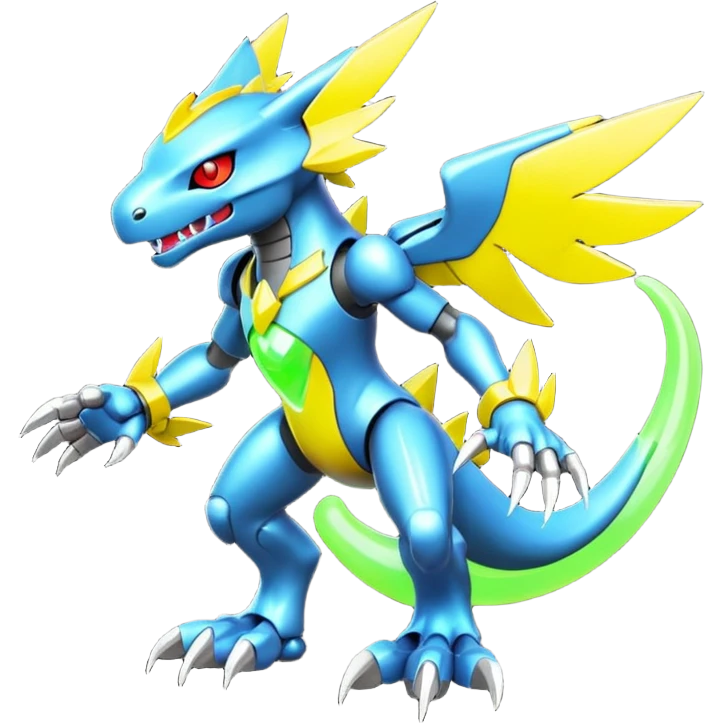Modern Cyber Lombax-Digimon-Fakémon-creature, full body emoji