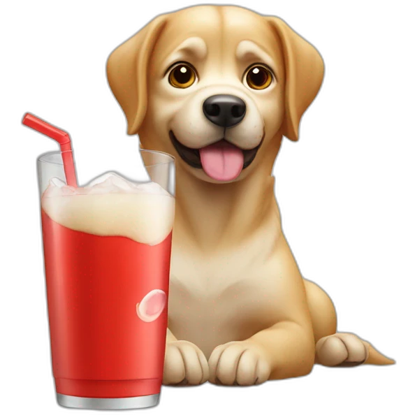 Dog drink coca emoji