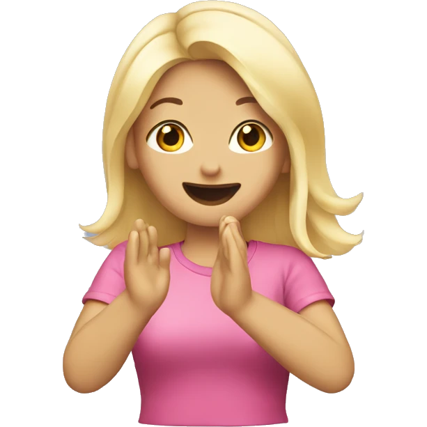 Blonde girl clapping emoji