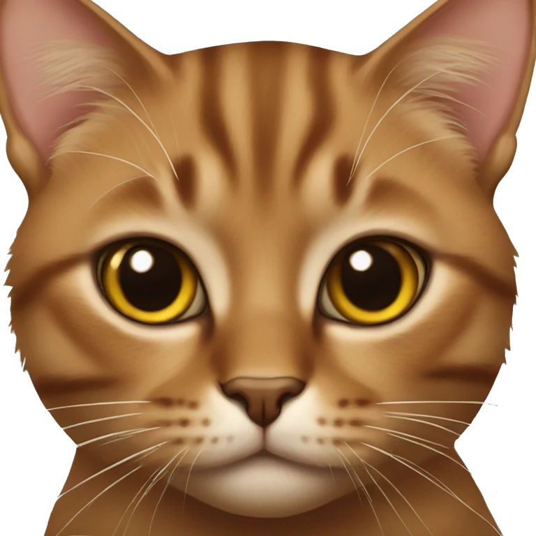 realistic brown cat portrait emoji