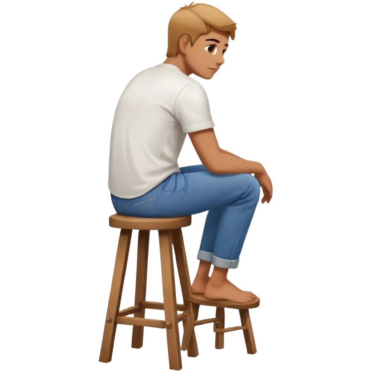 a person sitting on  stool with straight back turn. emoji