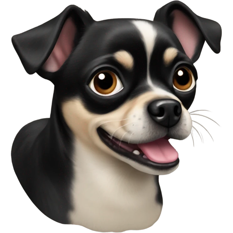 Black chihuahua pug mix breed dog emoji