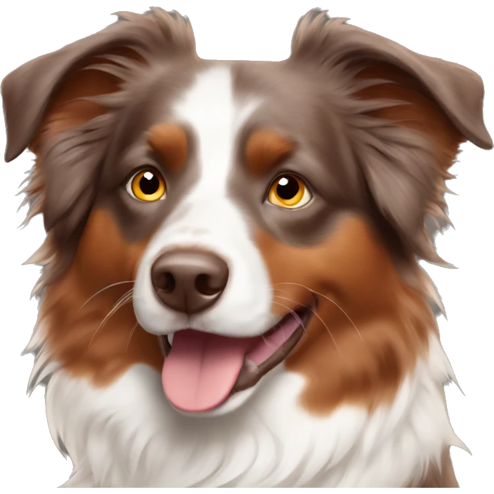 red tri australian shepherd with brown face emoji