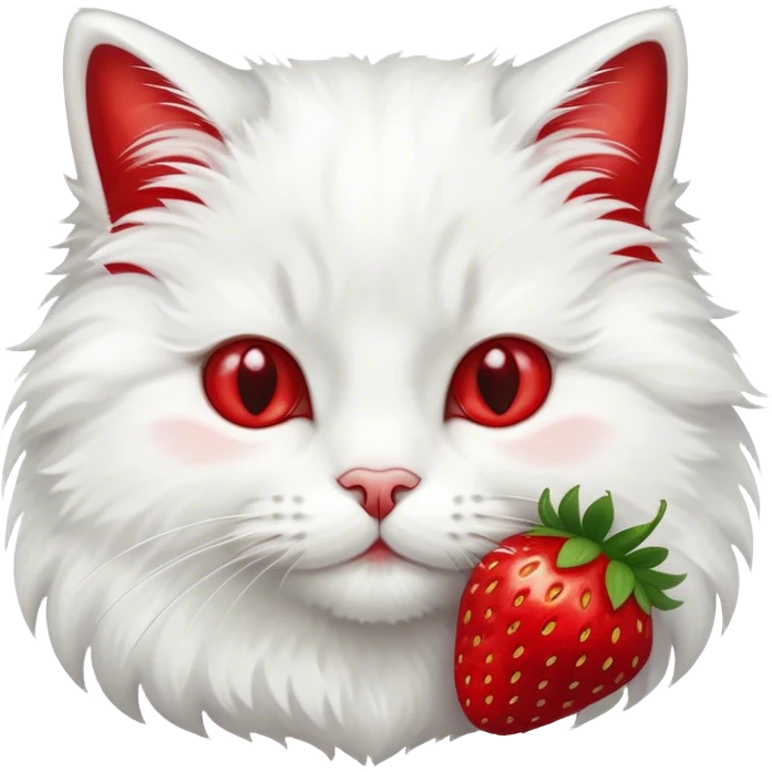 cat eating strawberry emoji
