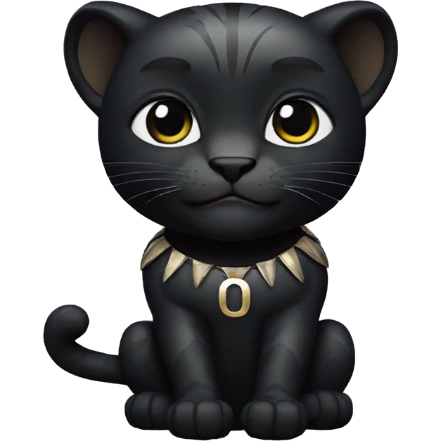 A black panther holding the number 0 in its paws emoji