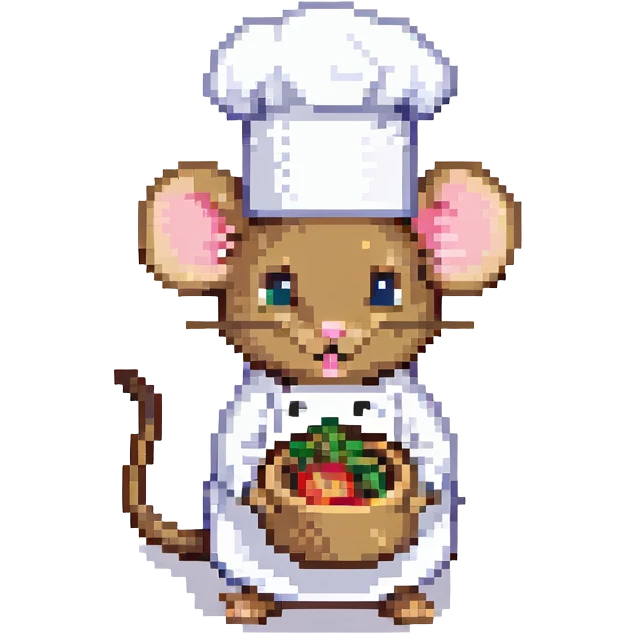 A mouse wearing a cook's hat emoji