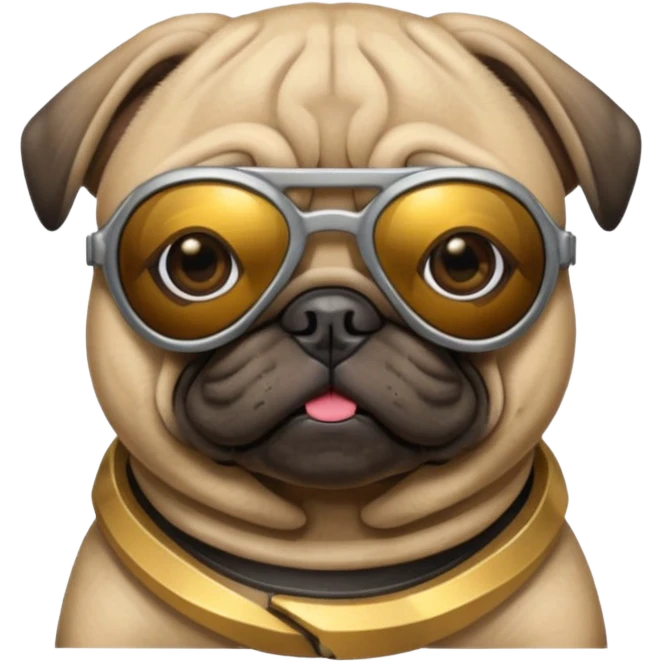 pug wearing cyberpunk sunglasses emoji