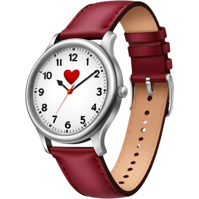 Maroon heart watch  emoji