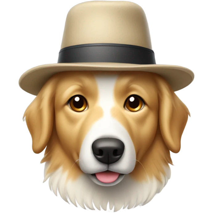 Pyrenees wearing a hat emoji