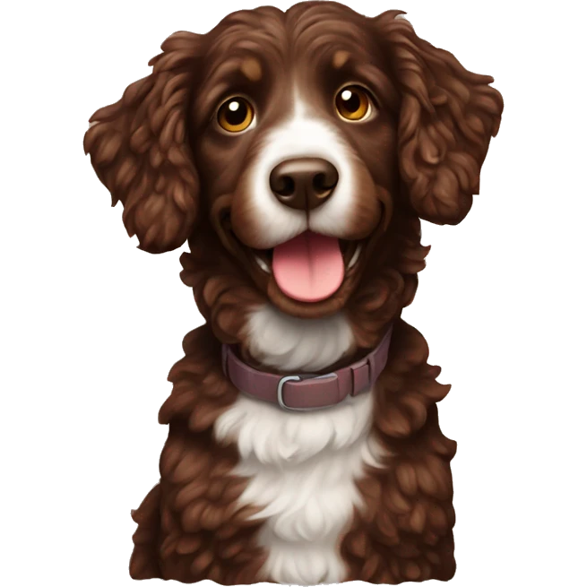 Chocolate Aussie doodle emoji
