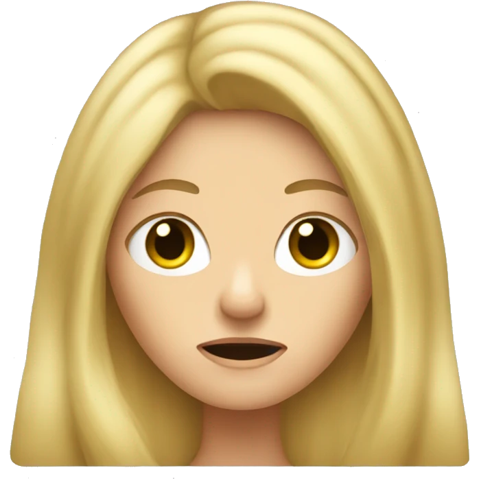 Blond woman with long hair annoyed  emoji