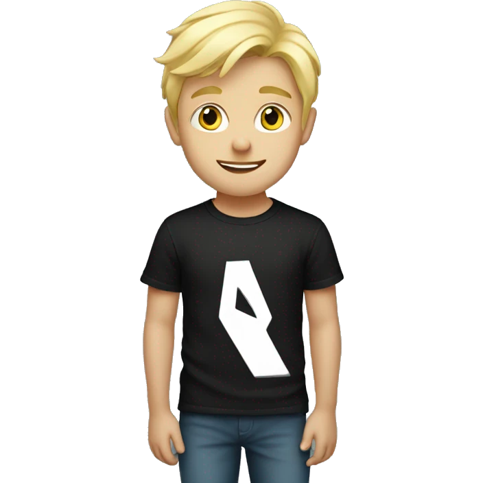 blonde boy in black shirt emoji