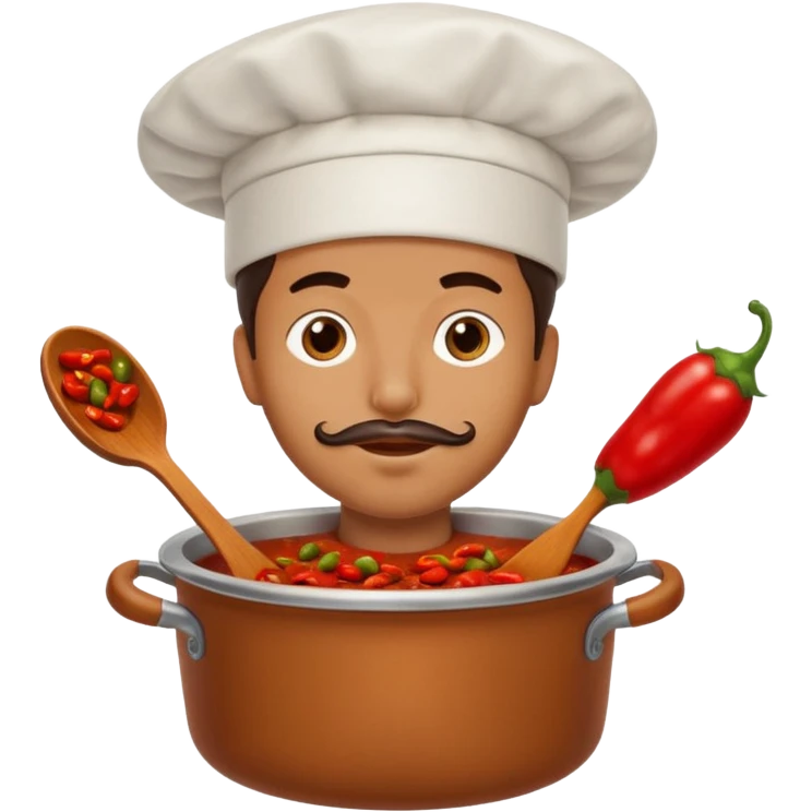 a man in a pot of chili emoji