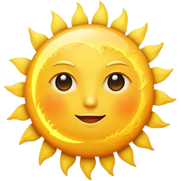 big sun with small tiny yellow moon moon beside it  tiny moon emoji