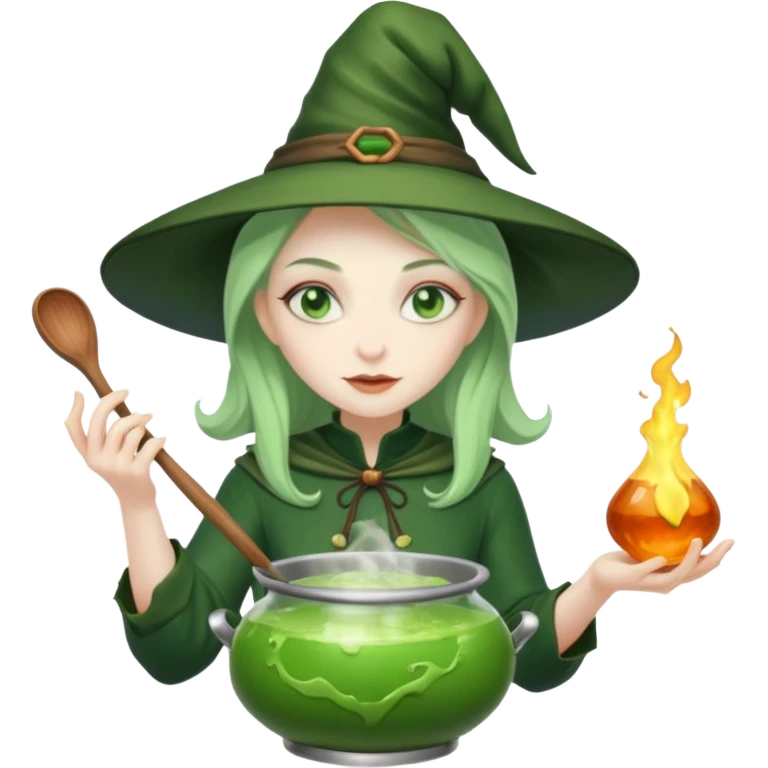green witch cooking potion emoji