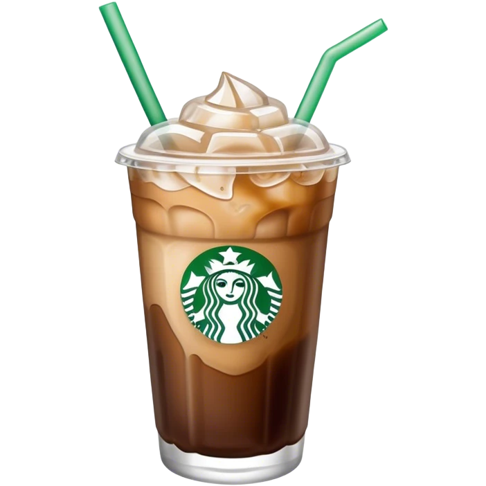 Starbuck ice coffee with ice cubes emoji