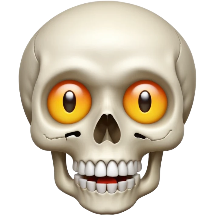 Skull emoji with a mix of surprise emoji emoji