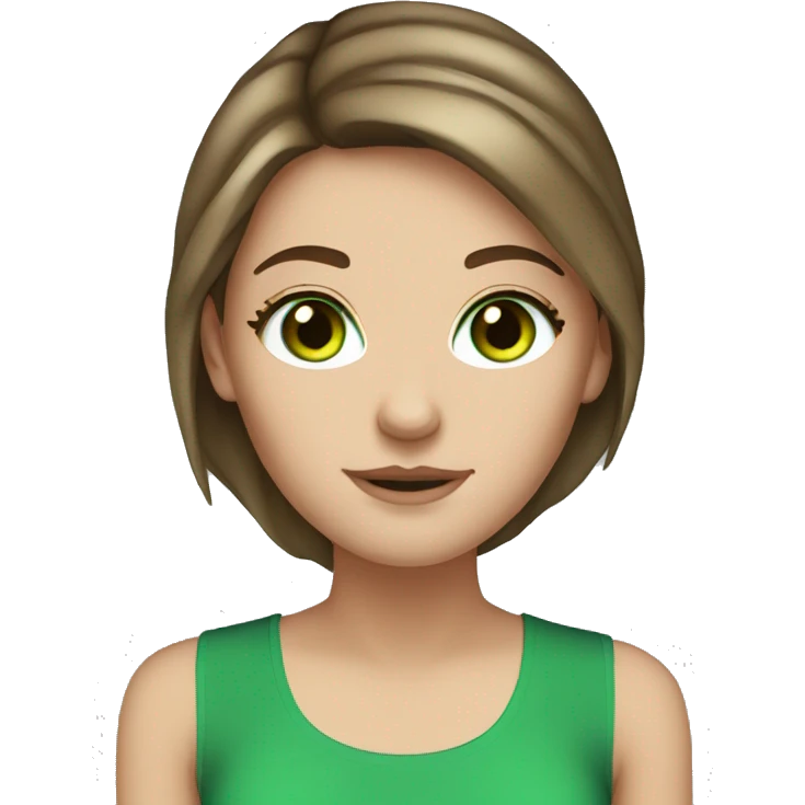 brown haired green eyed white girl emoji