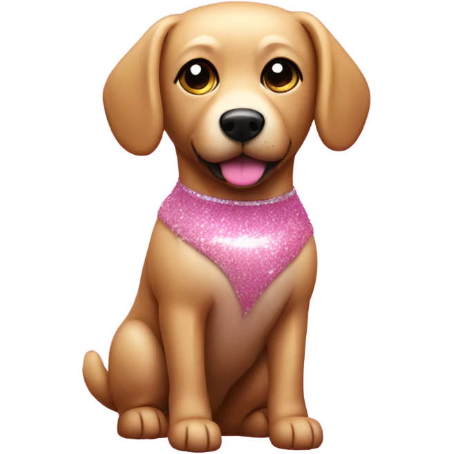 Pink full body dog with glitter emoji