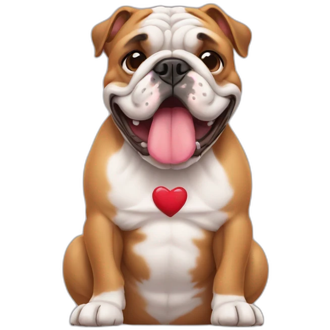 a bulldog that makes a heart emoji