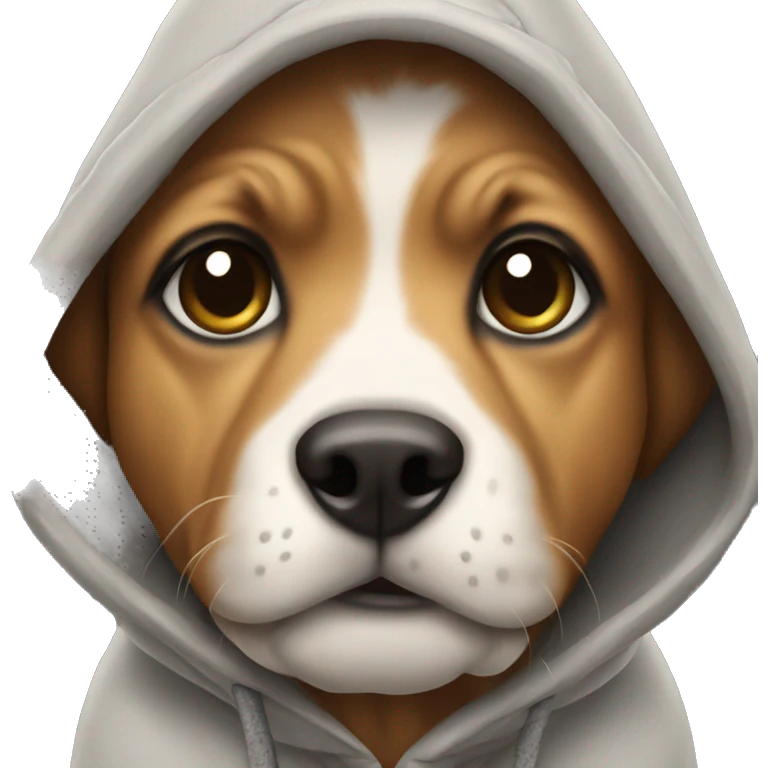 Dog wearing a hoodie emoji