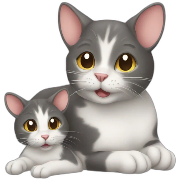 Mouse loving cat emoji