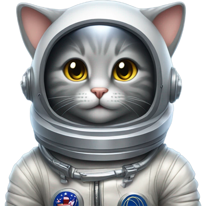 Grey astronaut cat emoji