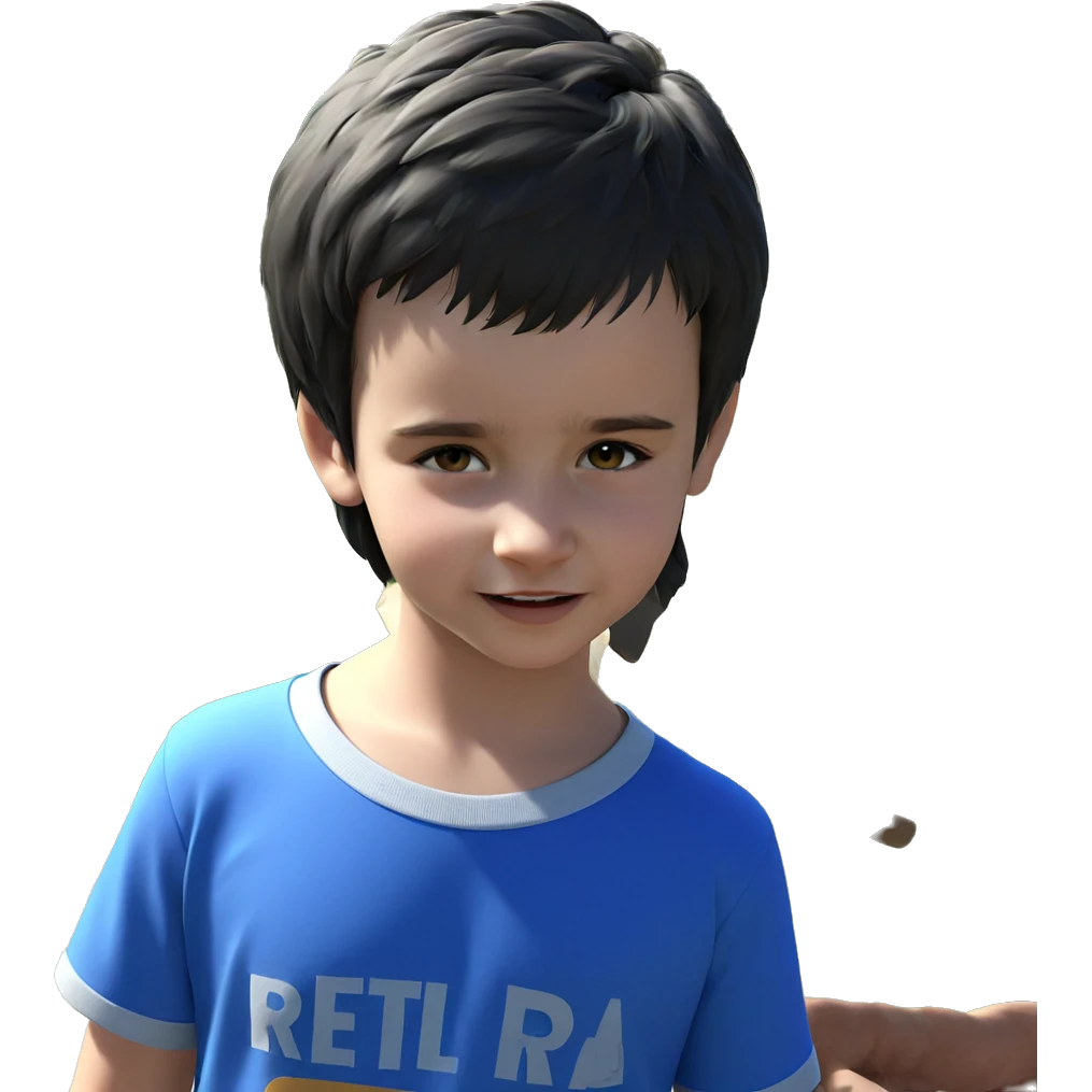 boy in blue shirt outdoors emoji