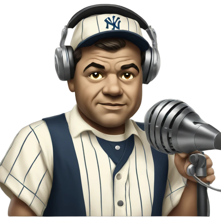 Babe Ruth playing DJ emoji