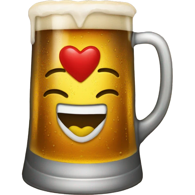 A heart inside a stein of beer emoji