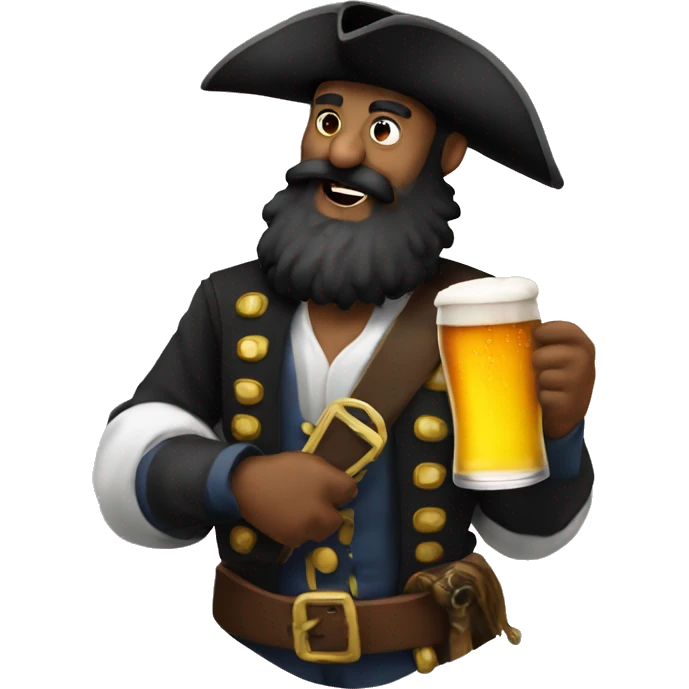 blackbeard with beer emoji