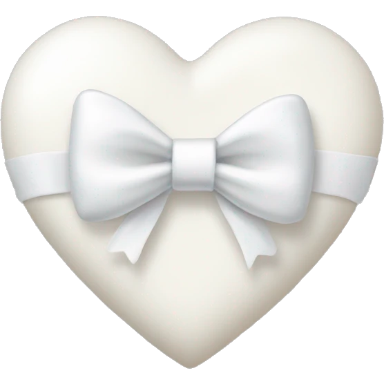 A white milk heart with a white bow emoji