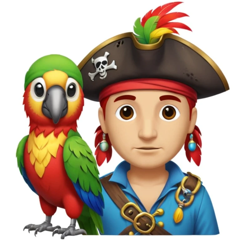 pirate and parrot emoji