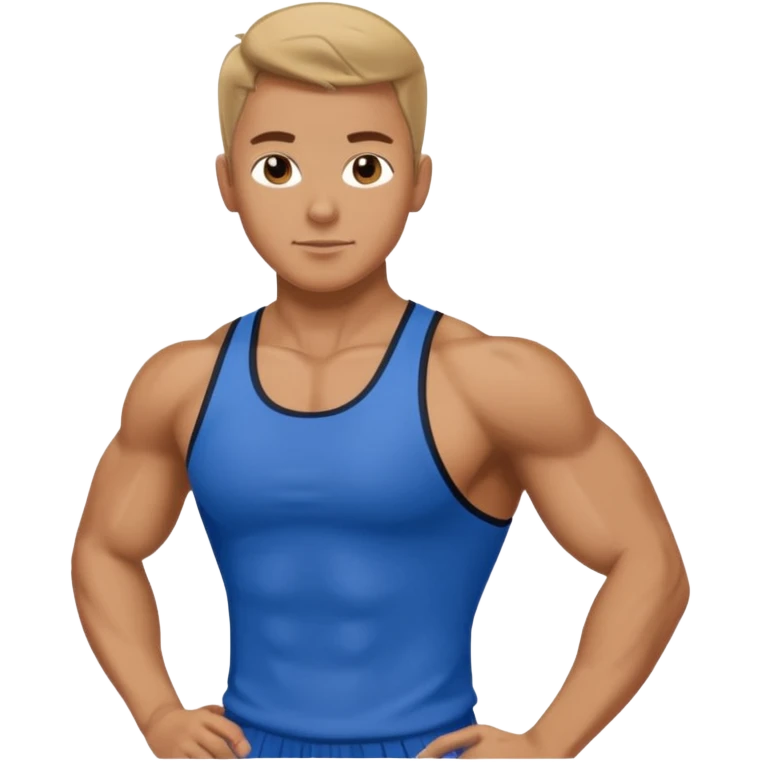 fitness trainer wearing blue emoji