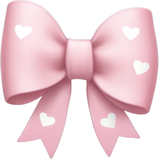 light pink bow with white hearts on it emoji