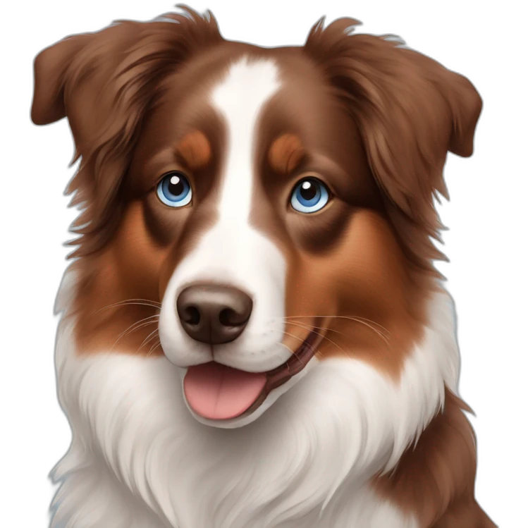 Blue eyed Red tri Australian shepherd emoji
