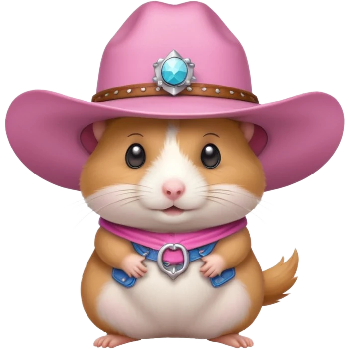 Hamster with a cowgirl hat pink emoji
