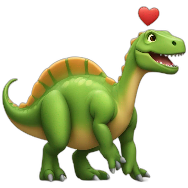 Dinosaur in love emoji
