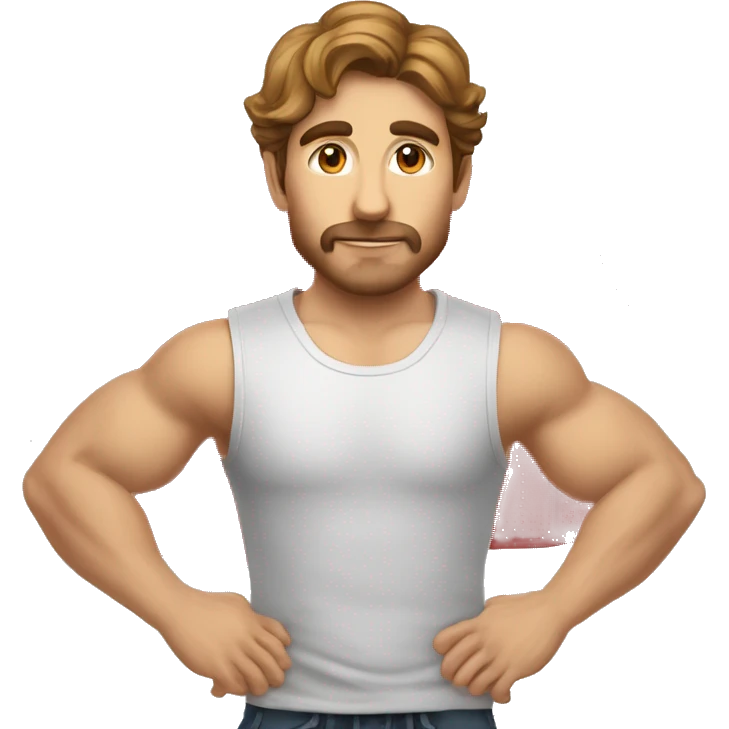 Hombre, masculino, joven de unos 30 a 40 años, con camiseta roja y blanca ha bastones verticales y un piluso rojo  emoji