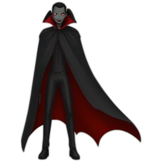a-black vampire-cape, red inside emoji