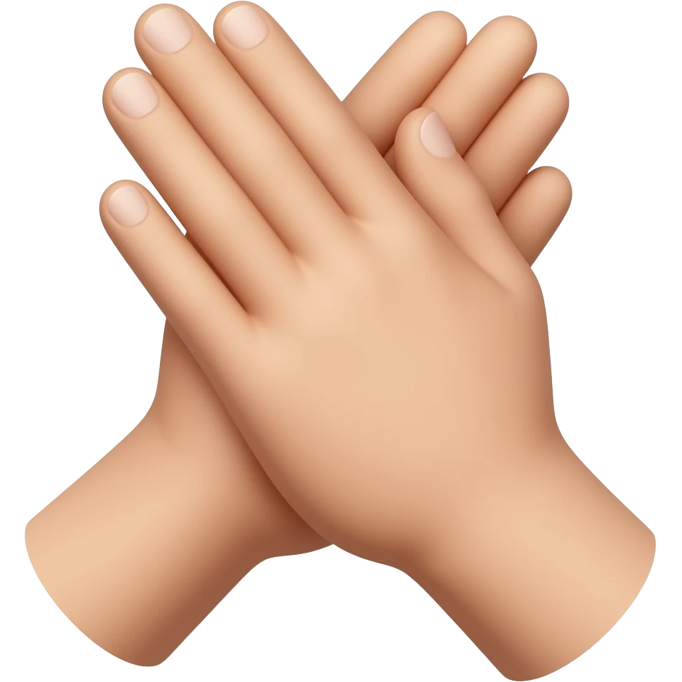 Back side of two hands clapping in line with each other emoji