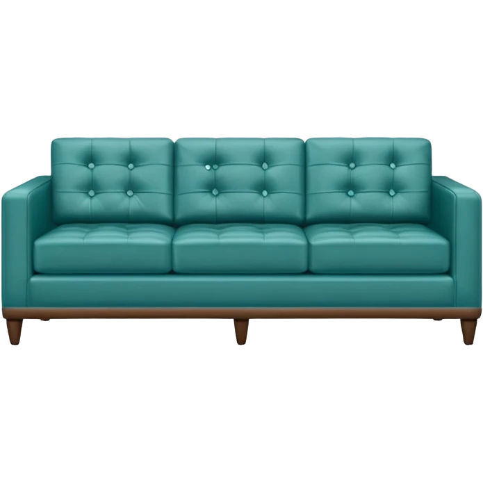 Square smooth teal three-seater sofa  emoji