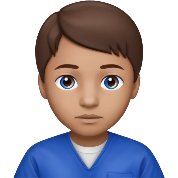 Dre from Lockdown with light skin, blue eyes, brown hair, cobalt blue inmate outfit  emoji