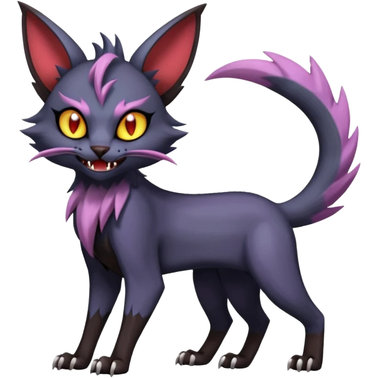 dark edgy dull pointy edgy Noivern-Noibat-Purloin-Torracat-Lykoi-Caracal-cat-Fakemon-fusion-hybrid-creature emoji