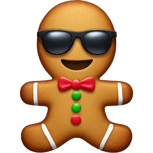 Gingerbread man with sunglasses  emoji