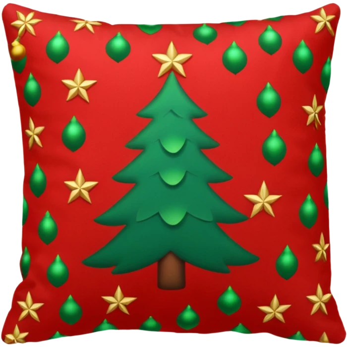 realistic decorative christmas pillow print  emoji
