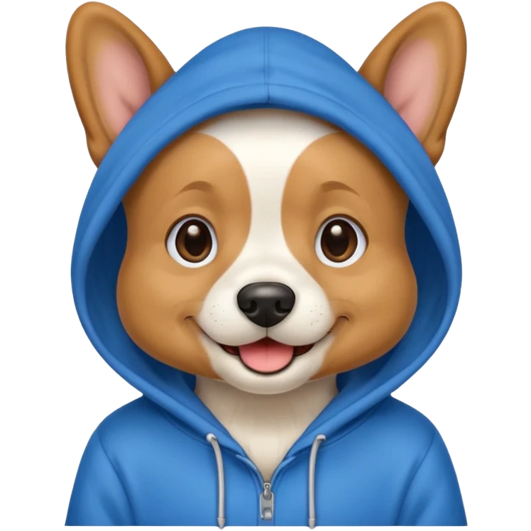 Dog wearing a hoodie ￼ emoji